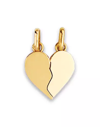Pendentif Cœur Sécable en Or Personnalisable – Grand Modèle