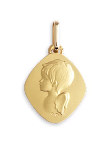 Médaille Losange Ange en Or Personnalisable