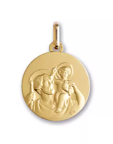 Médaille Ronde Saint Christophe en Or
