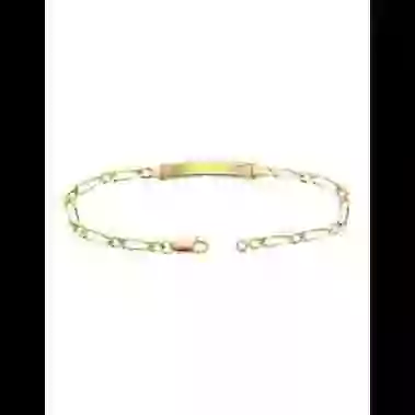 Bracelet Rectangle Soleillée Adolescent(e) avec Maille Alternée en Or Personnalisable image cachée