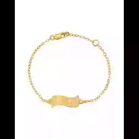 Gourmette B&eacute;b&eacute; Parchemin avec Cha&icirc;ne For&ccedil;at en Or Personnalisable image cachée