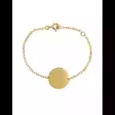 Gourmette Enfant Ronde avec Cha&icirc;ne For&ccedil;at en Or Personnalisable image cachée