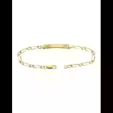 Bracelet Rectangle Soleill&eacute;e Adolescent(e) avec Maille Altern&eacute;e en Or Personnalisable image cachée