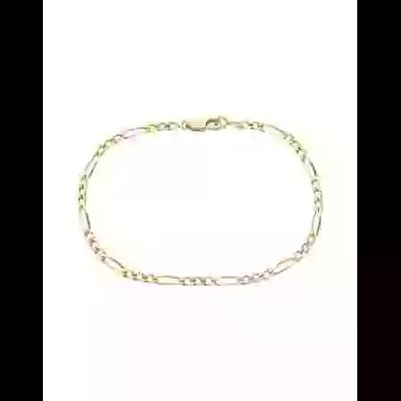 Bracelet Adolescent(e) Cha&icirc;ne Maille Altern&eacute;e 3/1 en Or Jaune 18K image cachée