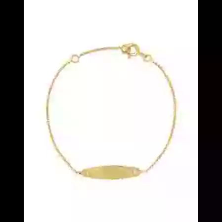 Gourmette B&eacute;b&eacute; Ovale avec Cha&icirc;ne Jaseron en Or Jaune Personnalisable image cachée