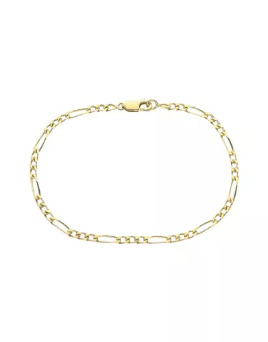 Bracelet Adolescent(e) Chaîne Maille Alternée 3/1 en Or Jaune 18K