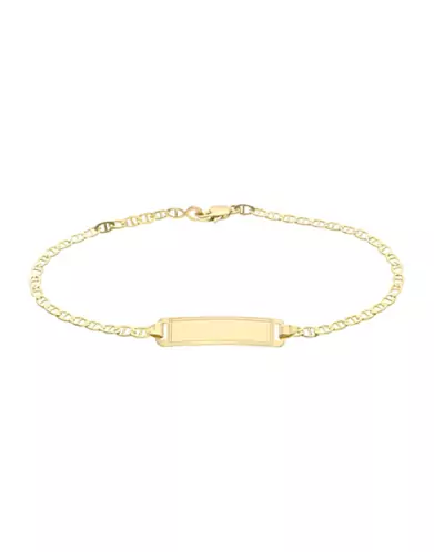 Bracelet Rectangle Gravé Adolescent(e) avec Maille Marine en Or Personnalisable