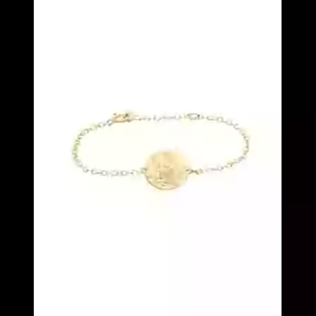 Bracelet Cha&icirc;ne Gar&ccedil;on Fleurs en Or - La F&eacute;e Galipette image cachée