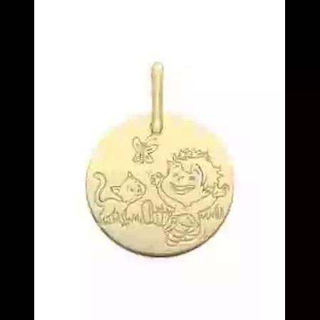 M&eacute;daille Petit Gar&ccedil;on Chat en Or - La F&eacute;e Galipette image cachée