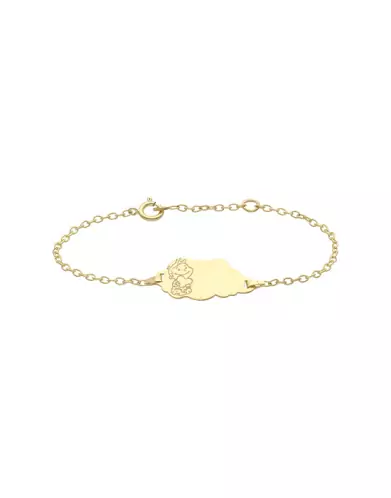 Gourmette Garçon Cœur Bébé en Or - La Fée Galipette
