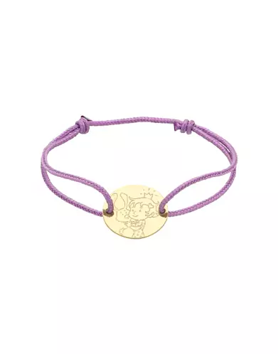 Bracelet Cordon Fille Lapin en Or - La Fée Galipette