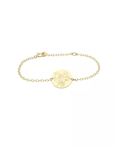 Bracelet Chaîne Fille Lapin en Or - La Fée Galipette