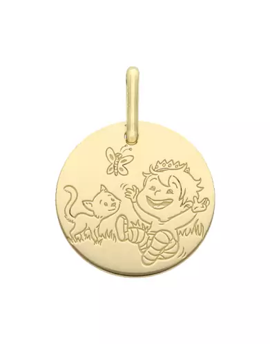 Médaille Petit Garçon Chat en Or - La Fée Galipette