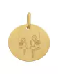 Médaille Ronde M Famille Balançoire en Or Personnalisable