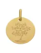 Médaille Ronde M Arbre de Vie Oiseaux en Or Personnalisable
