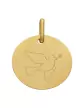 Médaille Ronde M Colombe en Or Personnalisable