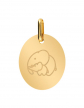 Médaille Ovale M Maman et Bébé Elephant