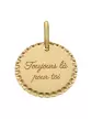 Médaille Or Ronde Perlée à Graver