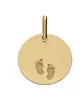 Médaille Ronde Or Empreintes Pieds Personnalisable