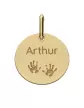 Médaille Ronde Or Empreintes Mains Personnalisable