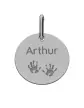 Médaille Ronde Or Empreintes Mains Personnalisable