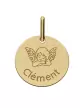 Médaille Ronde Or Ange Personnalisable
