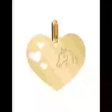 Médaille Coeur S Ajourée Coeurs en Or Cheval Personnalisable image cachée