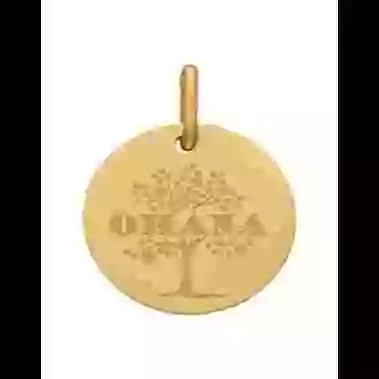 Médaille Ronde M Arbre de Vie Ohana en Or Personnalisable image cachée