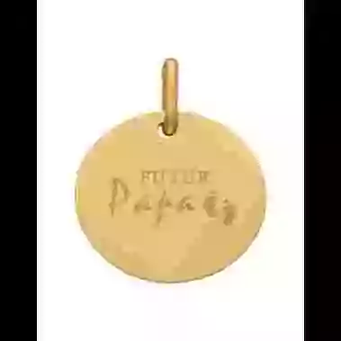 Médaille Ronde M Futur Papa en Or Personnalisable image cachée