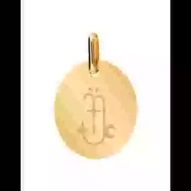 Médaille Ovale M Signe Zodiaque Stylisé image cachée