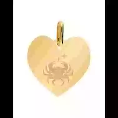 Médaille Coeur M Emblème Zodiaque image cachée