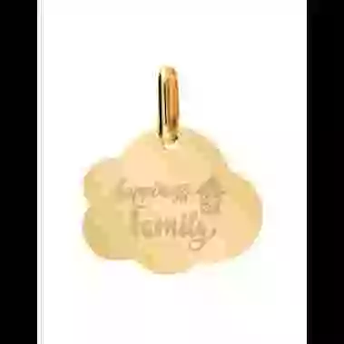 Médaille Nuage en Or S Happiness is Family Personnalisable image cachée