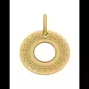 M&eacute;daille Ronde Ajour&eacute;e M Mandala image cachée