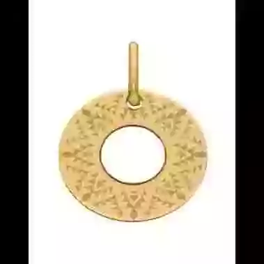 Médaille Ronde Ajourée M Tribal en Or à Personnaliser image cachée
