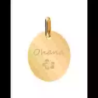 Médaille Ovale en Or S Ohana Personnalisable image cachée