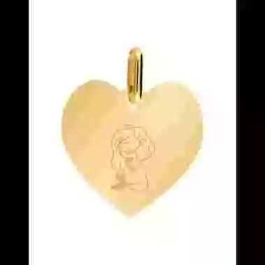 Médaille Cœur en Or S Sirène Personnalisable image cachée
