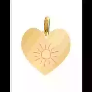 Médaille Cœur en Or S Soleil Personnalisable image cachée