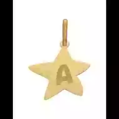 Médaille Etoile M Alphabet Enfant en Or à Personnaliser image cachée