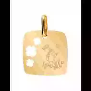 Médaille Carrée S Ajourée Trèfles Born To Sparkle image cachée