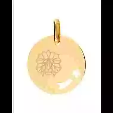 Médaille Ronde S Ajourée Étoile Filante Lion Origami image cachée