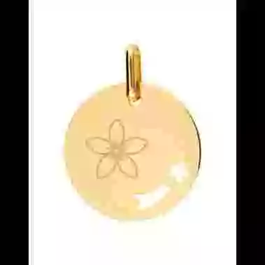 Médaille Ronde S Ajourée Étoile Filante Fleur image cachée