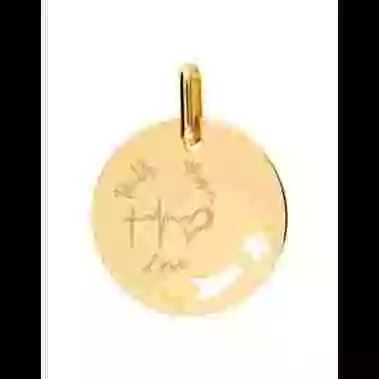 Médaille Ronde S Ajourée Étoile Filante Faith Hope Love image cachée