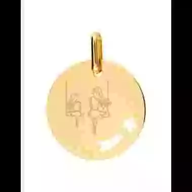 Médaille Ronde M Ajourée Étoile Filante Maman Fille Balançoire image cachée