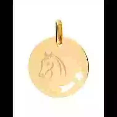 Médaille Ronde M Ajourée Étoile Filante Cheval image cachée