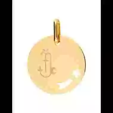 Médaille Ronde M Ajourée Étoile Filante Signe Zodiaque Stylisé image cachée