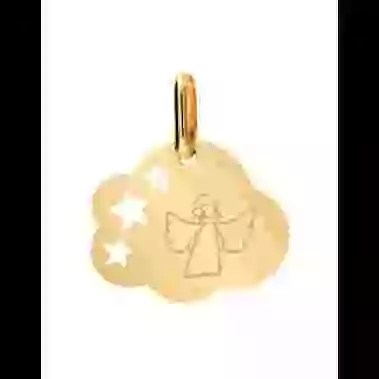 Médaille Nuage S Ajourée Étoiles Ange image cachée