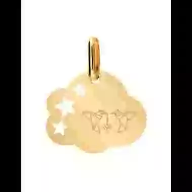 Médaille Nuage M Ajourée Étoiles Oiseaux Origami image cachée