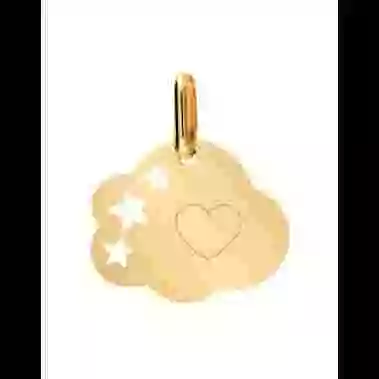 Médaille Nuage M Ajourée Étoiles Coeur image cachée