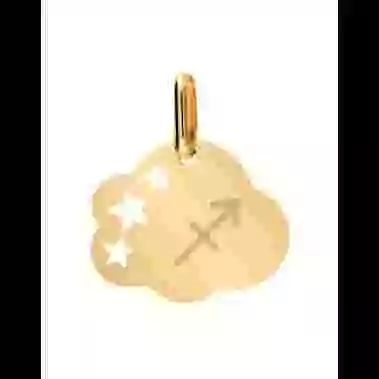 Médaille Nuage M Ajourée Étoiles Signe Zodiaque image cachée