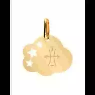 Médaille Nuage M Ajourée Étoiles Signe Zodiaque Stylisé image cachée